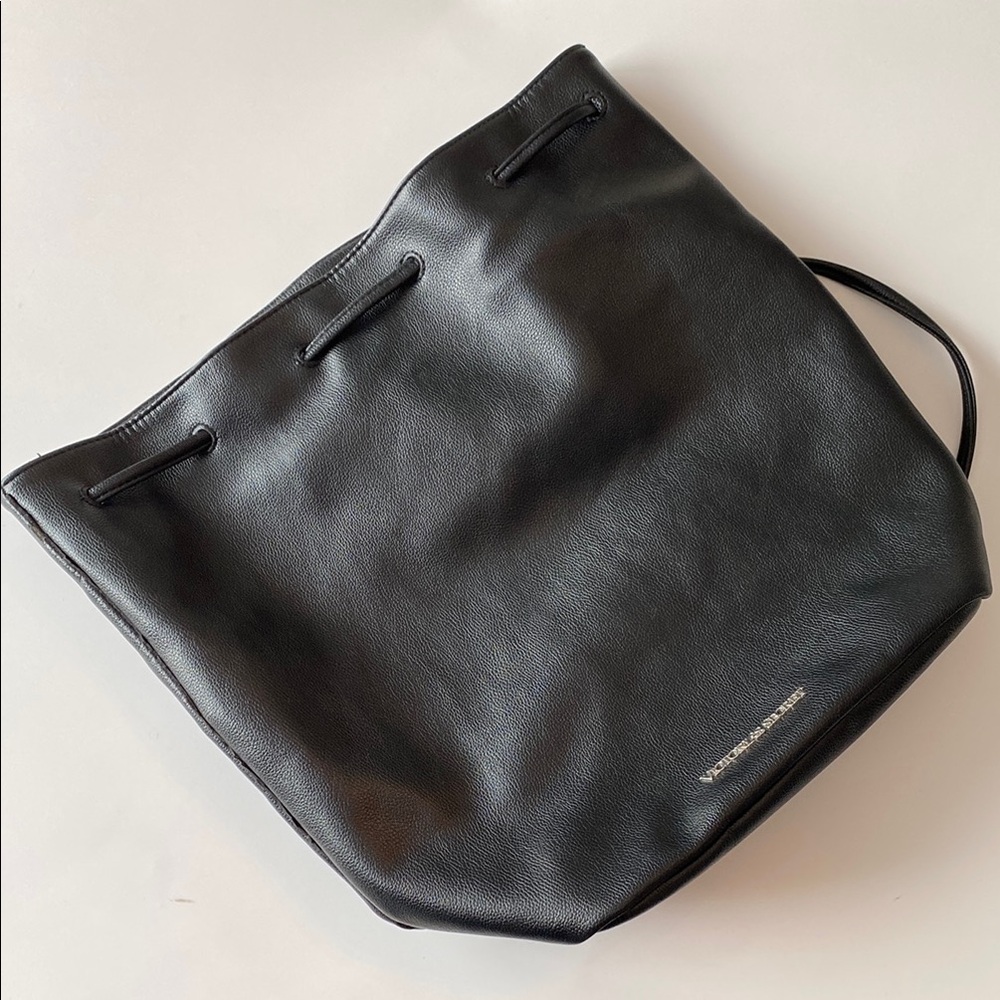 Victoria's Secret Black Drawstring Bag Purse Backpack Sport Bag